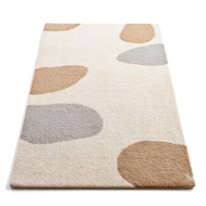 Modern Hand-Tufted Abstract Rug – Beige & Grey Tones (2x2 ft)